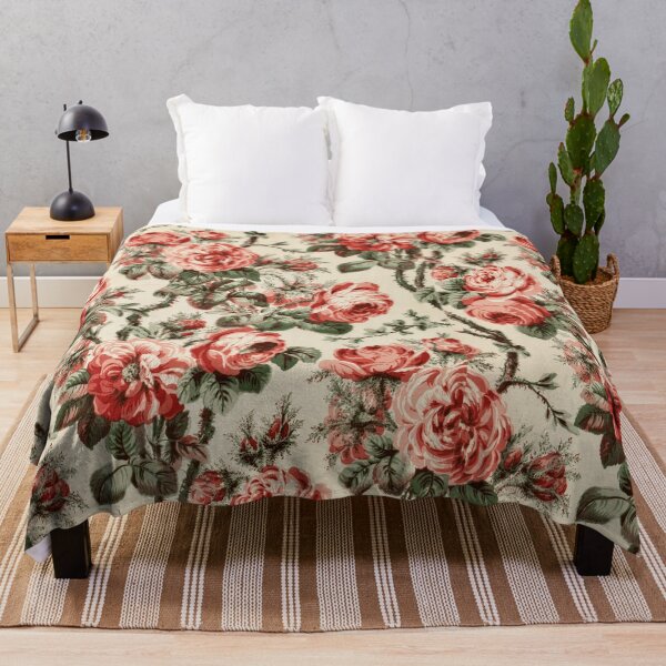 Item preview, Vintage Pink Red Rose Botanical Floral Pattern designed and sold by Terry Bain.