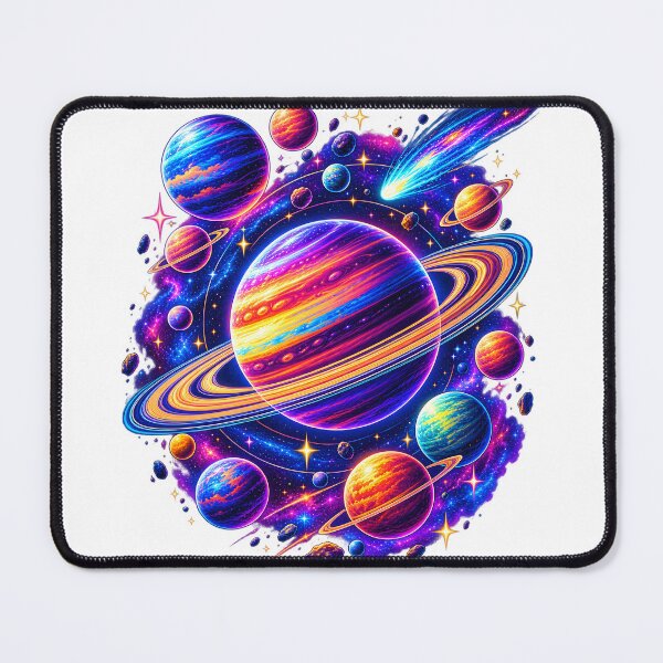 Item preview, Colorful Cosmic Planets and Saturn Galaxy designed and sold by TinyWeird.