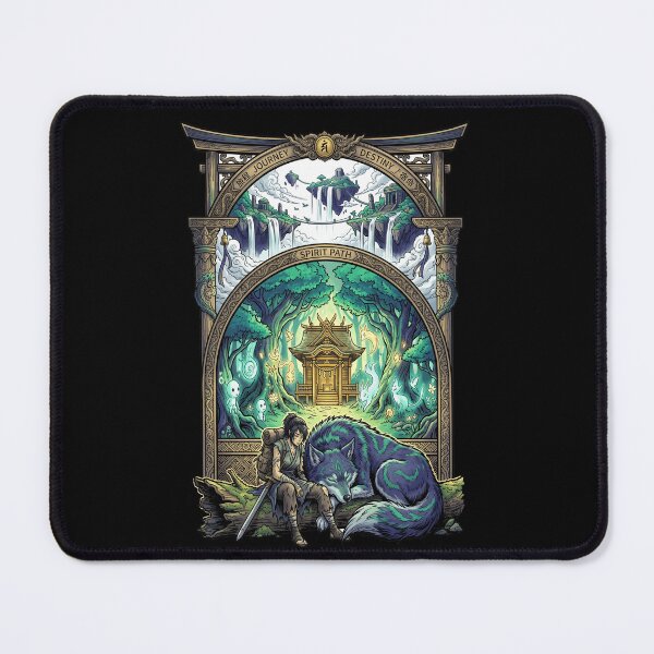 Item preview, Spirit Path Forest Shrine Anime Wolf Companion Japanese Fantasy Aesthetic designed and sold by mood-draftsman.