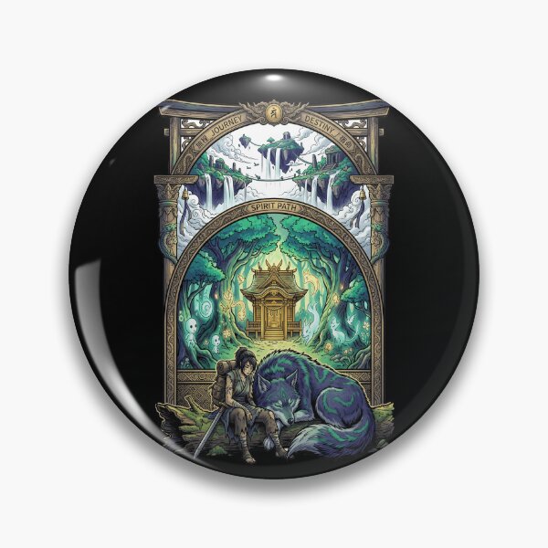Item preview, Spirit Path Forest Shrine Anime Wolf Companion Japanese Fantasy Aesthetic designed and sold by mood-draftsman.