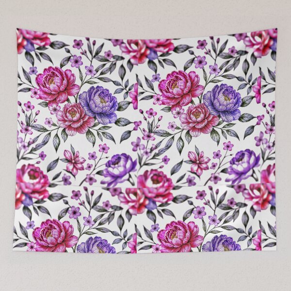 Item preview, Pink Purple Flower Wall Decor designed and sold by The Empire Of Digital Art..