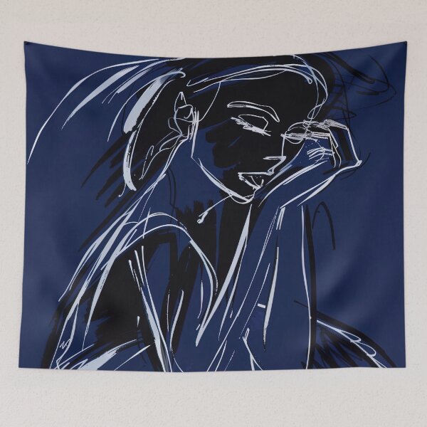 Item preview, Dark angel - Blue Abstract Art designed and sold by shadow-bloom.