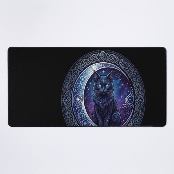 Item preview, Celtic Black Cat on a Crescent Moon designed and sold by vhoa6350.
