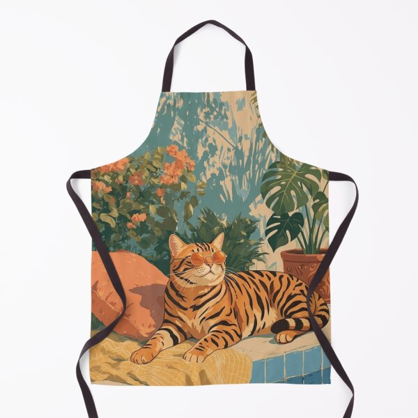 Item preview, Poolside Serenity: A Regal Bengal’s Retro Retreat designed and sold by Madame-Verny.