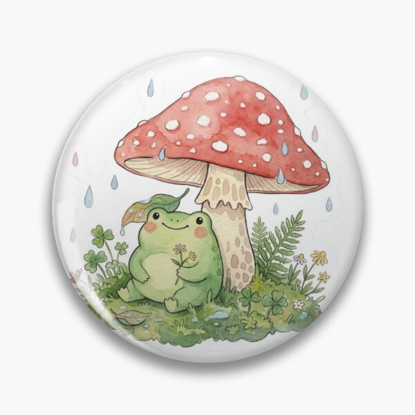 Item preview, Frog and Mushroom - Rain Cottagecore designed and sold by conamor-bymel.