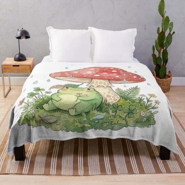 Item preview, Frog and Mushroom - Rain Cottagecore designed and sold by conamor-bymel.