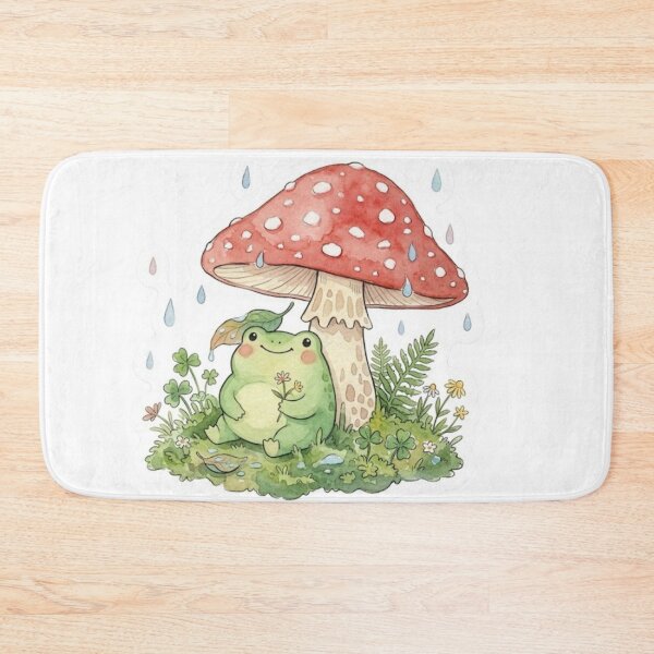 Item preview, Frog and Mushroom - Rain Cottagecore designed and sold by conamor-bymel.