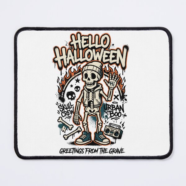 Item preview, Hello Halloween Friendly Skeleton Waving Hello Greetings from the Grave Tee designed and sold by DarylWelsh2024.