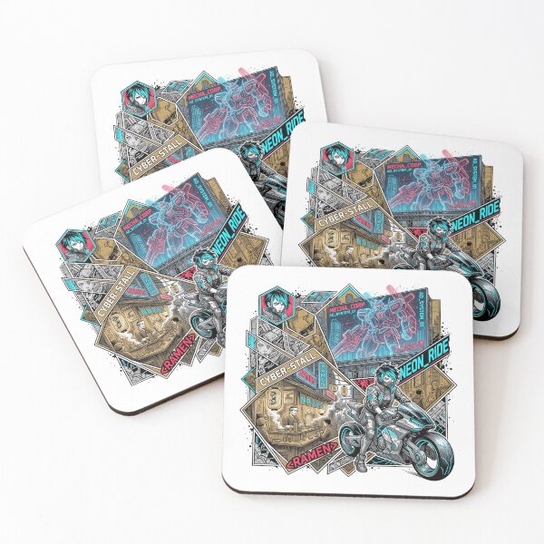 Item preview, Cyberpunk Biker Girl Neo Tokyo Night Ramen Mecha Manga Collage Aesthetic designed and sold by mood-draftsman.