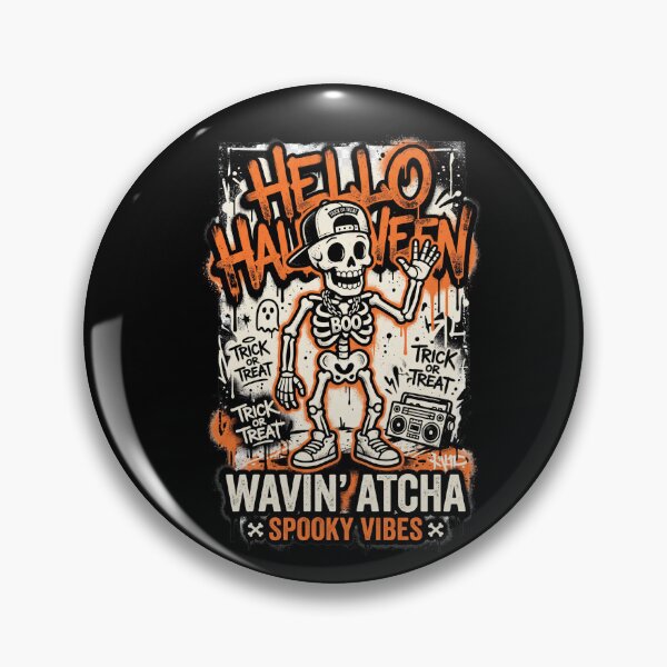 Item preview, Wavin Atcha Skeleton with Boombox Spooky Vibes Halloween Tee designed and sold by DarylWelsh2024.