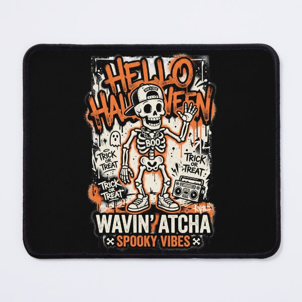 Item preview, Wavin Atcha Skeleton with Boombox Spooky Vibes Halloween Tee designed and sold by DarylWelsh2024.