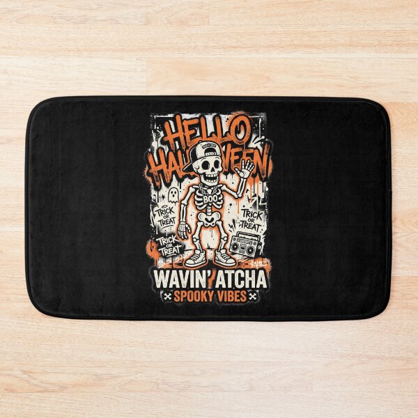 Item preview, Wavin Atcha Skeleton with Boombox Spooky Vibes Halloween Tee designed and sold by DarylWelsh2024.