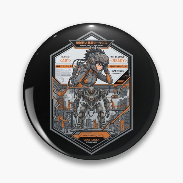 Item preview, Mecha Pilot Hangar Unit 01 Sci-Fi Anime Cyberpunk Patch Aesthetic designed and sold by mood-draftsman.