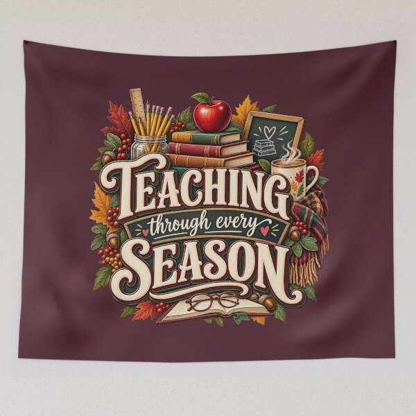 Item preview, Teaching Through Every Season – Cozy Autumn Teacher Design designed and sold by astersgraphics.