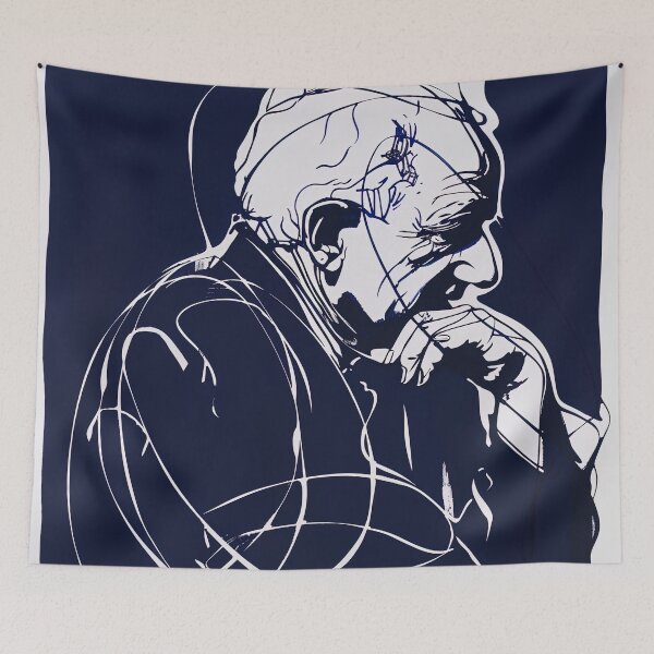 Item preview, David Ben-Gurion, leader - Blue Abstract Art designed and sold by shadow-bloom.
