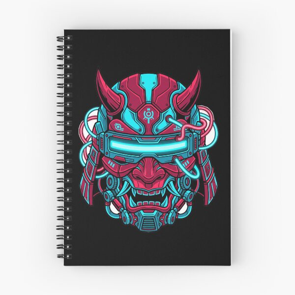 Item preview, Cyberpunk Neon Oni Mask Mecha Samurai Japanese Demon Streetwear designed and sold by mood-draftsman.