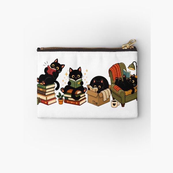 Item preview, Black Cats Reading Books Cozy Bookworm Illustration Design designed and sold by VGAfanatic.