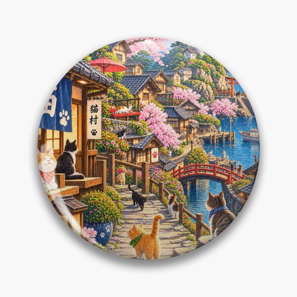 Item preview, Cat Village – A Charming Japanese Coastal Town of Cats designed and sold by Daihuku2525.