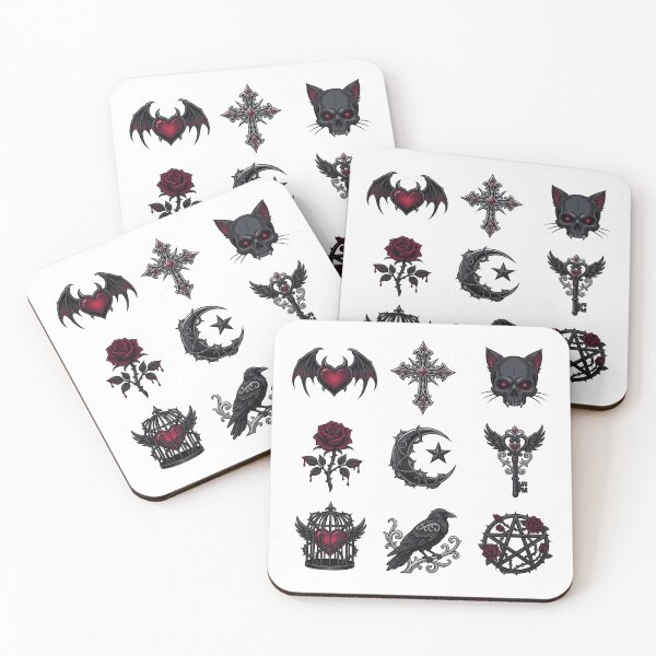 Item preview, Dark Gothic Symbols Vampire Occult Emo Aesthetic Witchy Sticker Pack designed and sold by mood-draftsman.