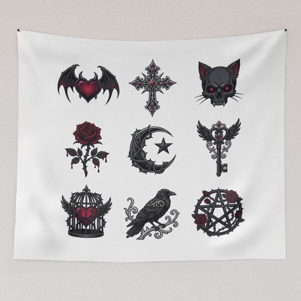 Item preview, Dark Gothic Symbols Vampire Occult Emo Aesthetic Witchy Sticker Pack designed and sold by mood-draftsman.