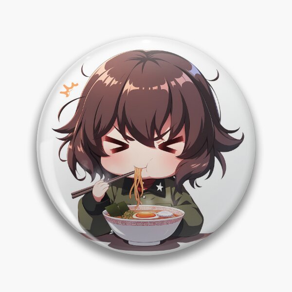 Item preview, Nishizumi Maho Girls Und Panzer Chibi Ramen Serious Slurp designed and sold by mildaclairmo.