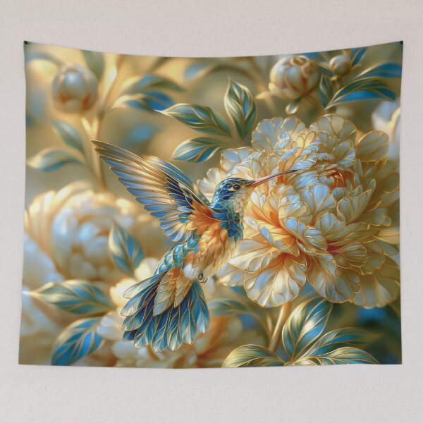 Item preview, Hummingbird and Flowers Art designed and sold by MargaretWiktor.