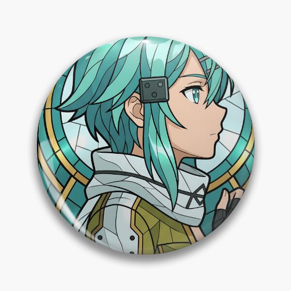 Item preview, Sinon Sword Art Online Teal Stained Glass Profile designed and sold by mildaclairmo.