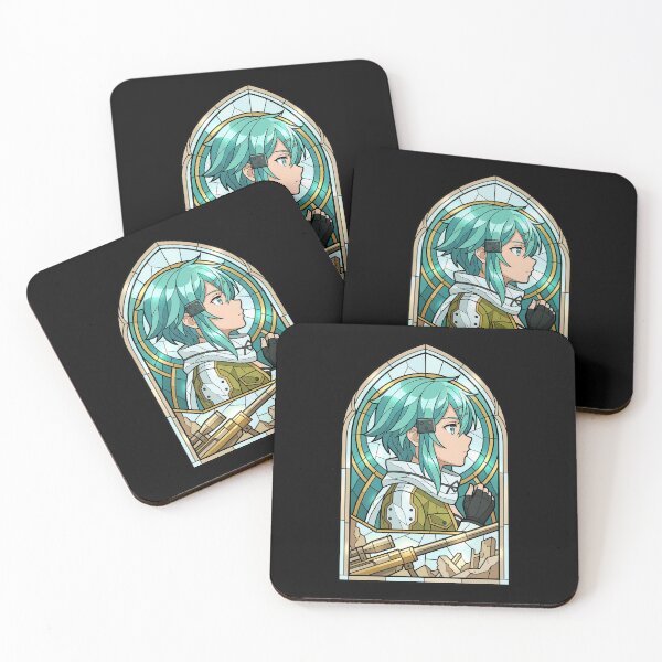 Item preview, Sinon Sword Art Online Teal Stained Glass Profile designed and sold by mildaclairmo.