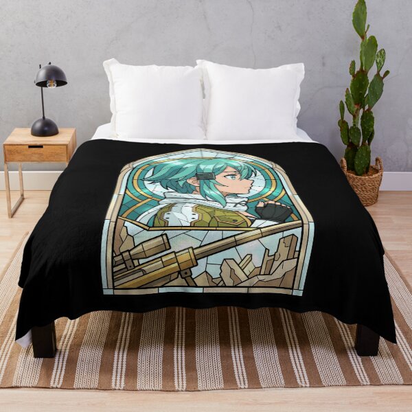 Item preview, Sinon Sword Art Online Teal Stained Glass Profile designed and sold by mildaclairmo.