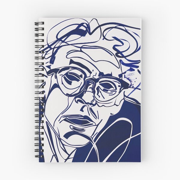 Item preview, David Hockney, portrait - Blue Abstract Art designed and sold by shadow-bloom.