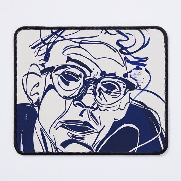 Item preview, David Hockney, portrait - Blue Abstract Art designed and sold by shadow-bloom.