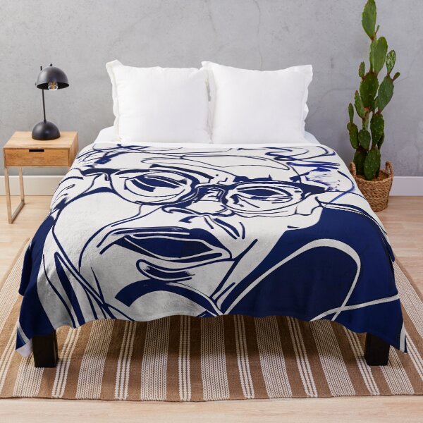 Item preview, David Hockney, portrait - Blue Abstract Art designed and sold by shadow-bloom.