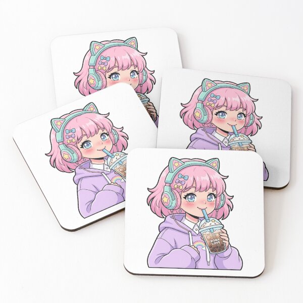 Item preview, Cute Gamer Girl Boba Tea Kawaii Anime Pastel E-Girl Aesthetic designed and sold by mood-draftsman.
