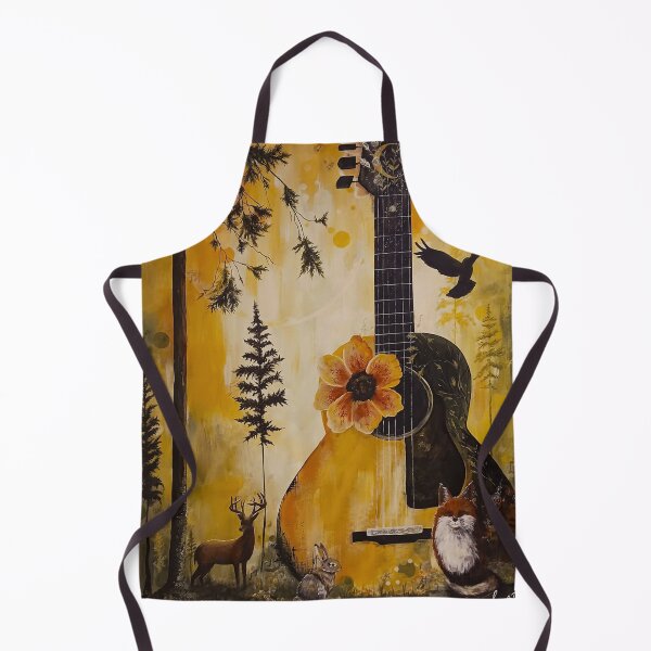 Item preview, Rustic Sunflower Acoustic Guitar and Woodland Animals designed and sold by ArtistsAtticWI.