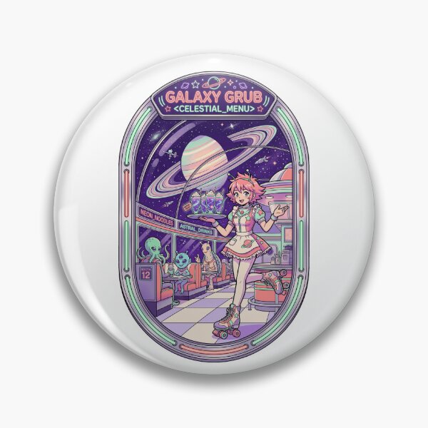 Item preview, Retro Space Diner Anime Roller Girl Kawaii Galaxy Grub Sci-Fi Aesthetic designed and sold by mood-draftsman.
