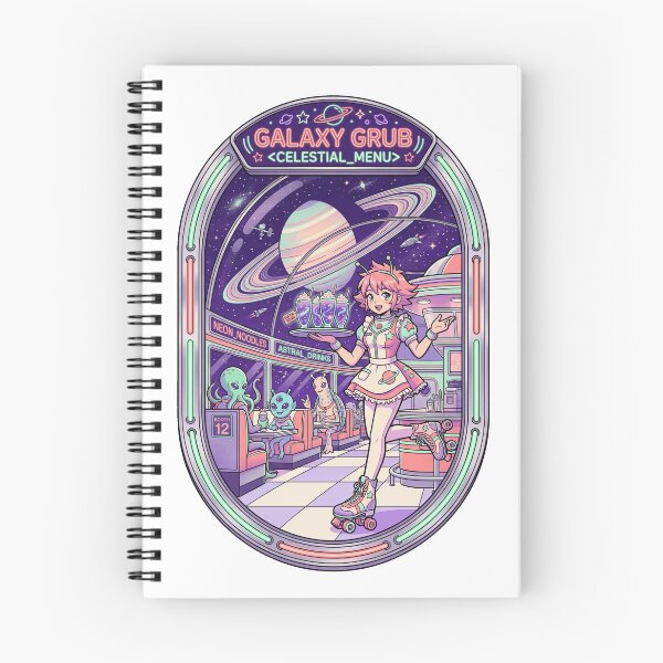 Item preview, Retro Space Diner Anime Roller Girl Kawaii Galaxy Grub Sci-Fi Aesthetic designed and sold by mood-draftsman.