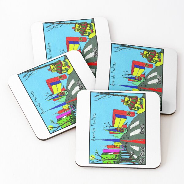 Item preview, Avenida Paulista Cartoon Naive Art - Colorful Street Scene Sao Paulo Brazil Portrait Edition designed and sold by Sampa In Focus.