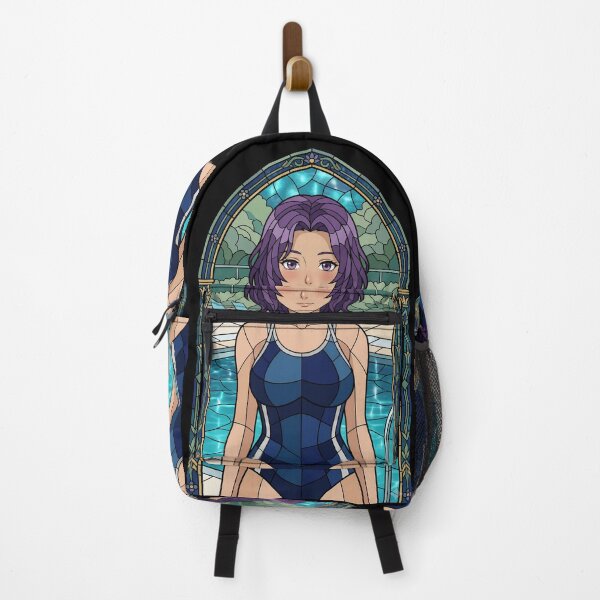 Item preview, Azusa Hamaoka Grand Blue Serene Poolside Stained Glass Anime Girl designed and sold by mildaclairmo.
