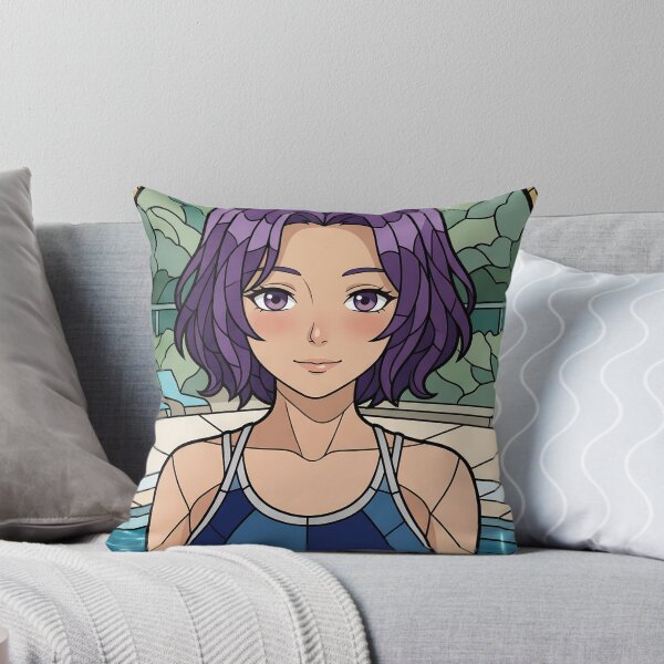 Item preview, Azusa Hamaoka Grand Blue Serene Poolside Stained Glass Anime Girl designed and sold by mildaclairmo.