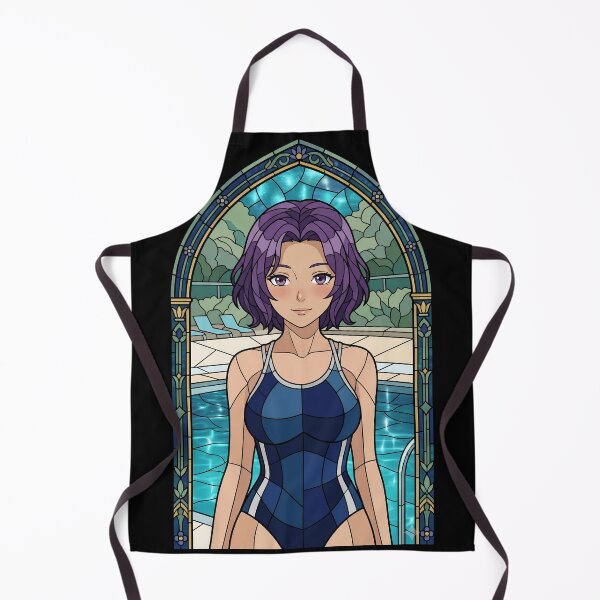 Item preview, Azusa Hamaoka Grand Blue Serene Poolside Stained Glass Anime Girl designed and sold by mildaclairmo.