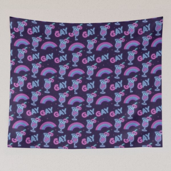 Item preview, Gay Pride Neon Cocktail Pattern – Rainbow LGBTQ Party Design designed and sold by ZhivanCrimson.