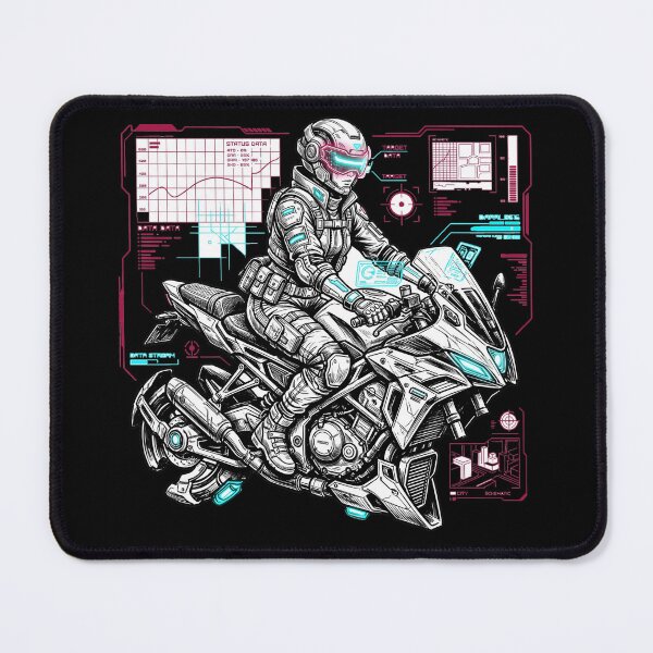 Item preview, Cyberpunk Biker HUD Interface Sci-Fi Anime Motorcycle Rider Aesthetic designed and sold by mood-draftsman.