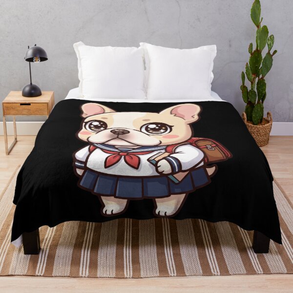 Item preview, Cute French Bulldog Anime School Girl Kawaii Frenchie Dog Aesthetic designed and sold by mood-draftsman.