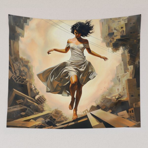 Item preview, Imaginary Surreal World Fantasy Female Dancing Through Destruction designed and sold by DEC02.