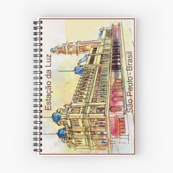 Item preview, Estacao da Luz Sao Paulo - Historic Train Station Watercolor Sketch Brazil Portrait Edition designed and sold by Sampa In Focus.
