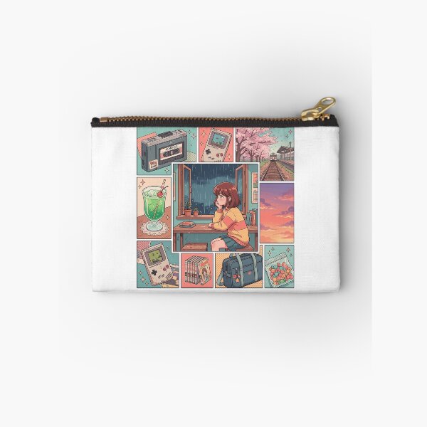 Item preview, 90s Retro Lo-Fi Anime Girl Rainy Window Nostalgia Aesthetic Moodboard designed and sold by mood-draftsman.