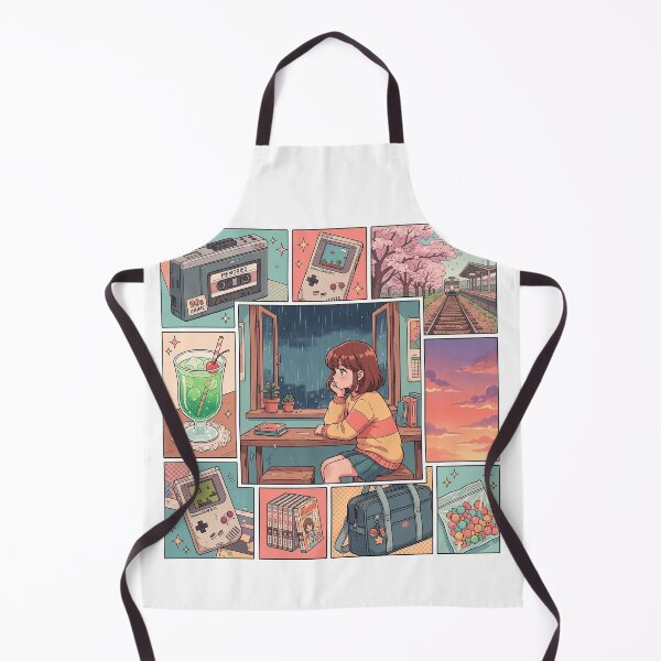 Item preview, 90s Retro Lo-Fi Anime Girl Rainy Window Nostalgia Aesthetic Moodboard designed and sold by mood-draftsman.