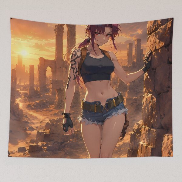 Item preview, Revy Black Lagoon Sunset Ancient Ruins designed and sold by mildaclairmo.
