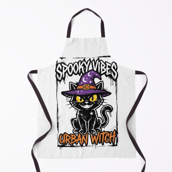 Item preview, Spooky Vibes Urban Witch Black Cat with Witch Hat Design Tee designed and sold by DarylWelsh2024.