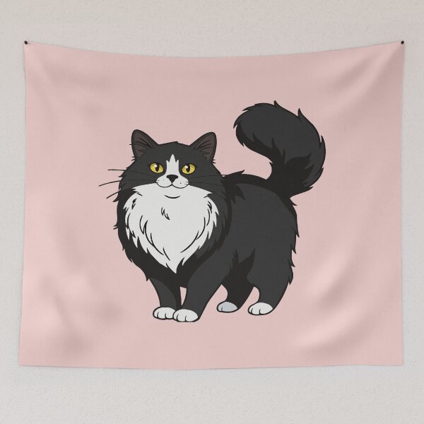 Item preview, Long Haired Tuxedo Cat designed and sold by heartlocked.